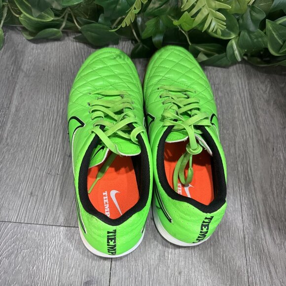 Nike Tiempox Genio II Leather IC Volt Green Men\'s Indoor Soccer Shoes Sz 7.5 main image 2